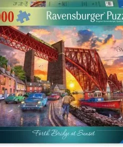 Jigsaw Puzzle Forth Bridge at Sunset - 1000 Pieces Puzzle