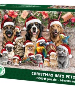 Mr.Broccoli: Puzzle 1000 pcs Christmas Hats Pets