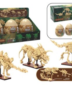 Alternative view of Tray of 3 Dinosaur Eggs with Stegosaurus, Triceratops & Velociraptor