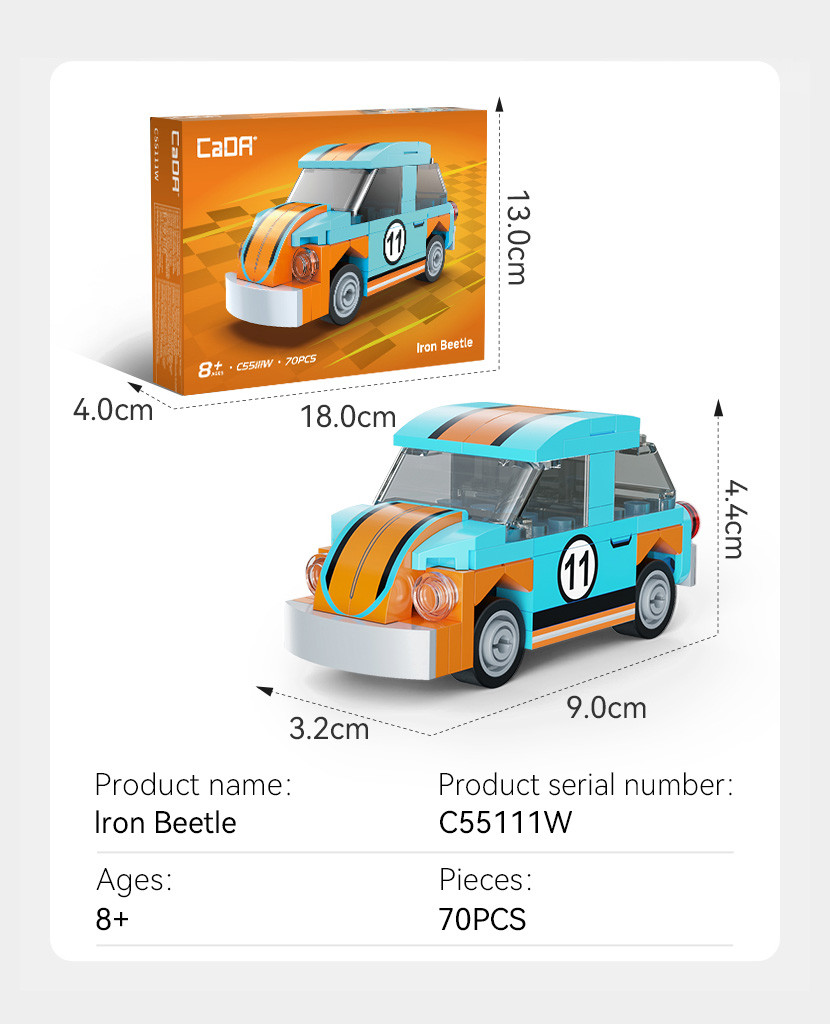 Mini lron Beetle Car - 70 pcs - Image 3
