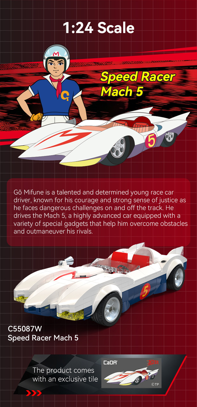 Speed Racer 1:24 Mach 5 Car - 294 pcs - Image 3